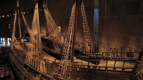 Pohľad na loď Vasa, ktorá sa potopila po 30 minútach
