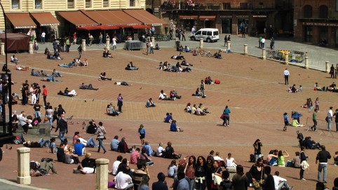 Pohľad na námestie Piazza del Campo